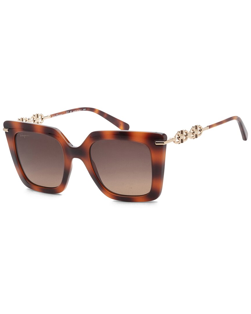Ferragamo Salvatore  Brown Gradient Butterfly Ladies Sunglasses Sf1041s 238 51 In Brown