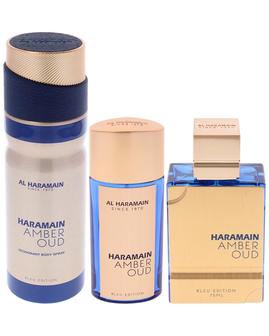 Al Haramain Unisex 3pc Gift Set Amber Oud - Bleu Edition Parfum