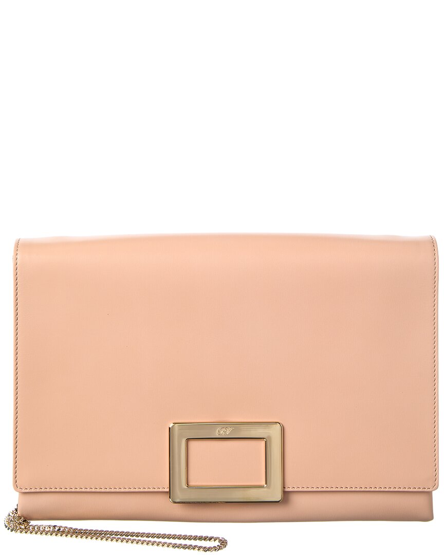 Roger Vivier Leather Clutch In Pink