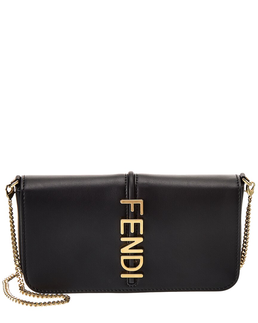 Fendi Graphy Wallet On Chain In Black