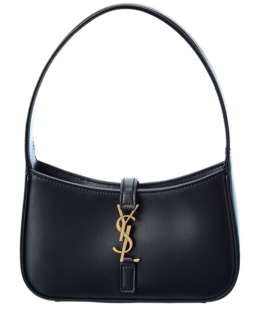 Saint Laurent Mini Leather Hobo Bag In Black