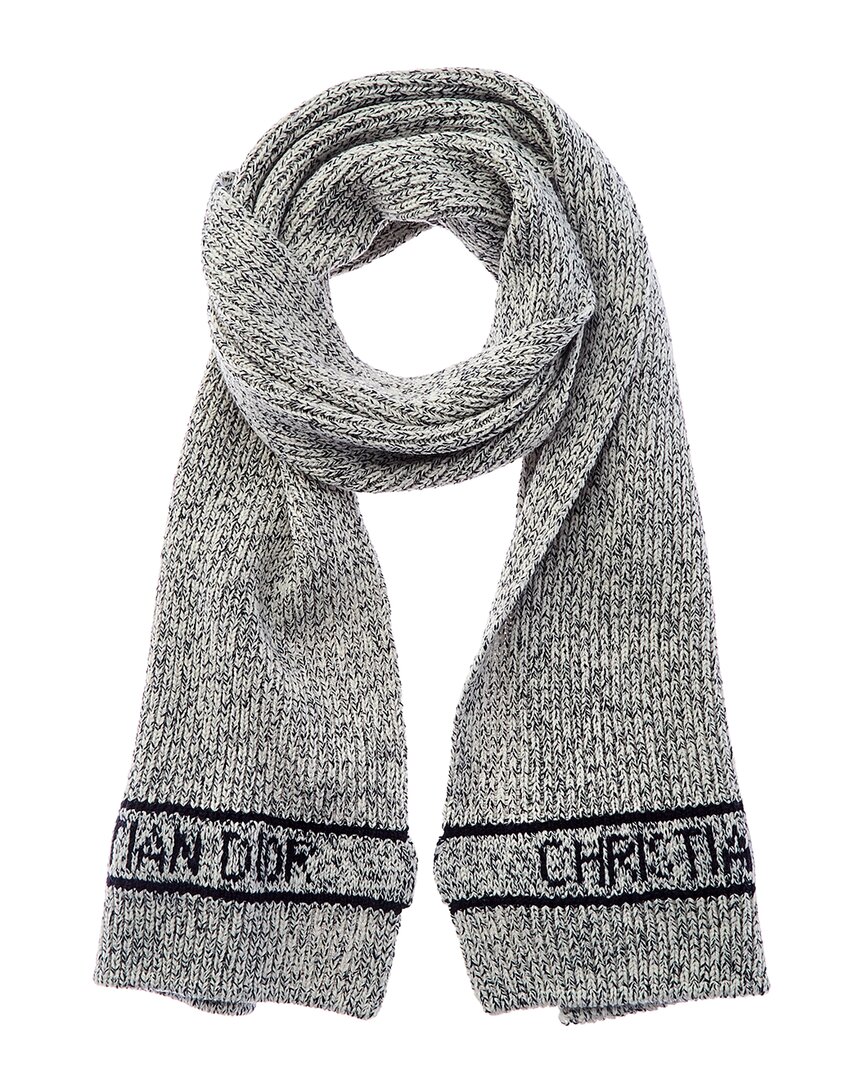 Dior Wool & Cashmere-blend Scarf In Black