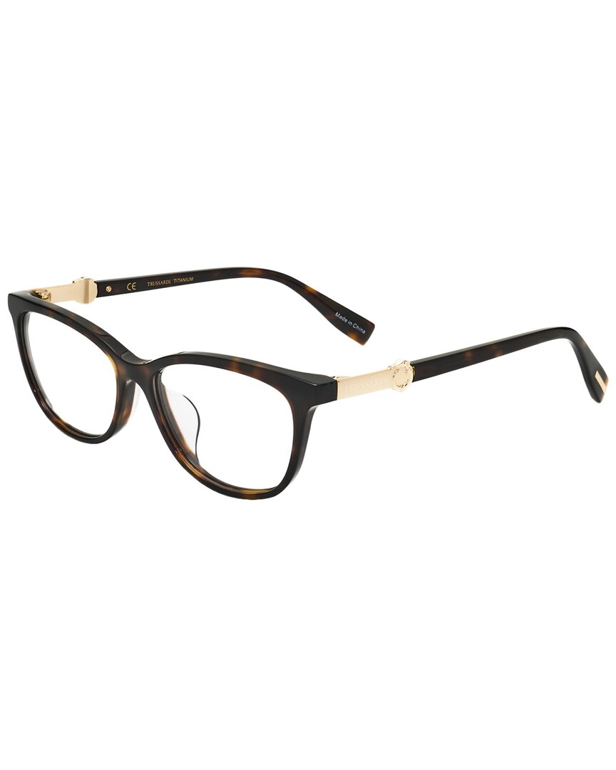 Trussardi Women's Vtr316f 54mm Optical Frames In Brown