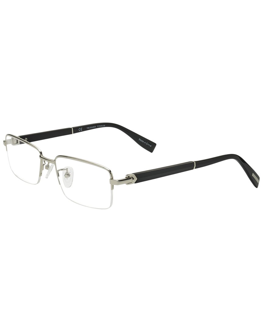 Trussardi Men's Vtr323f 54mm Optical Frames In Silver
