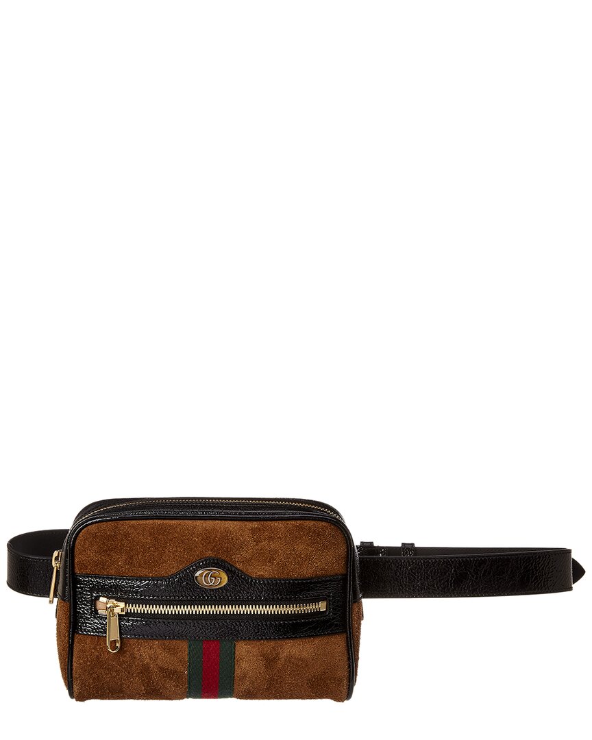 Gucci Tf Dnu  Ophidia Small Suede & Leather Belt Bag