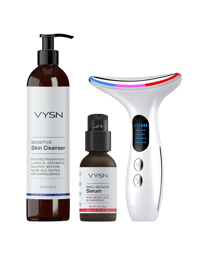 Vysn Unisex Anti-aging & Cleansing Set In White