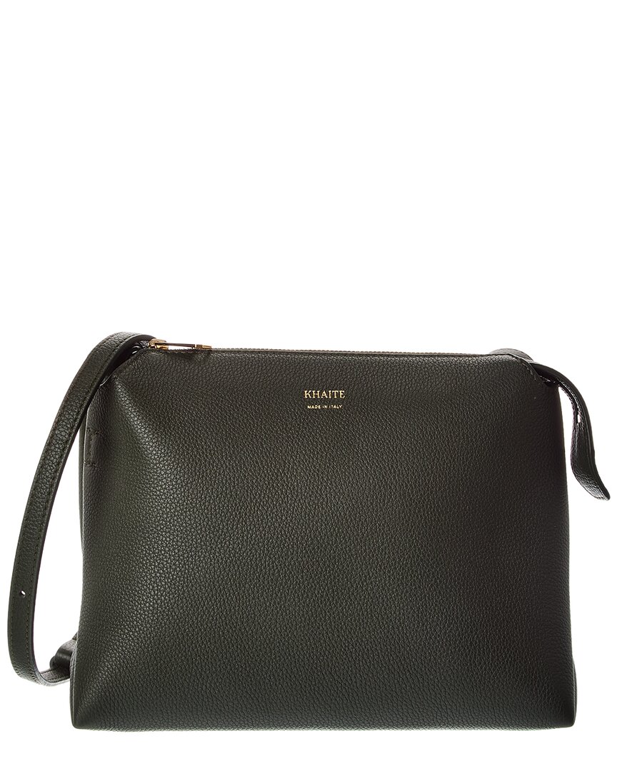 Khaite Lina Medium Leather Crossbody In Green
