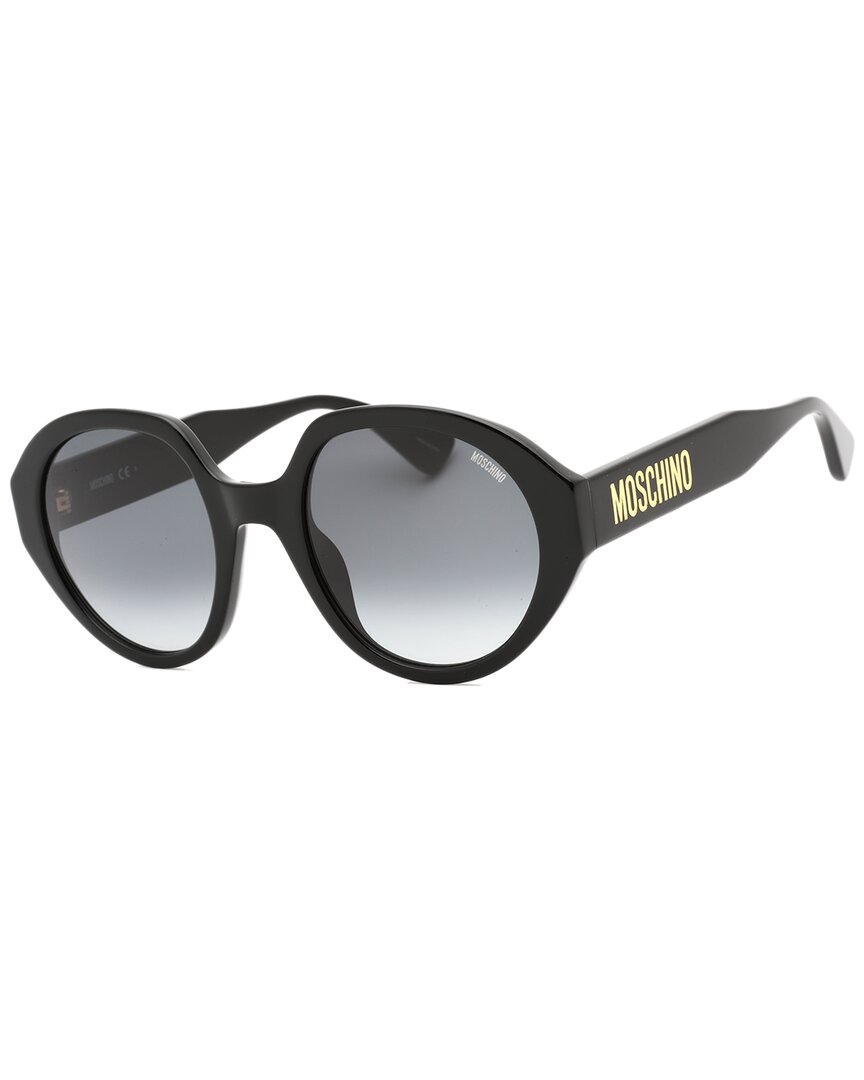 Moschino Grey Gradient Round Ladies Sunglasses Mos126/s 0807/9o 53 In Black