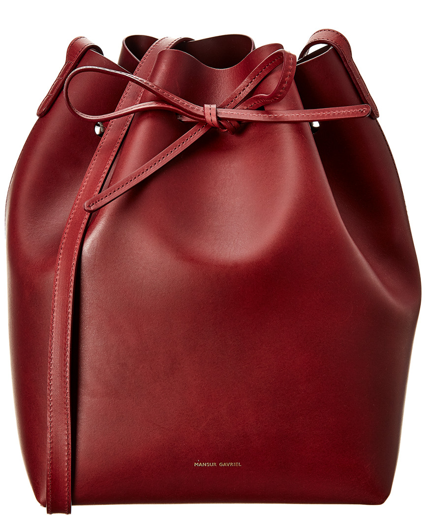 Image of Mansur Gavriel Leather Bucket Bag