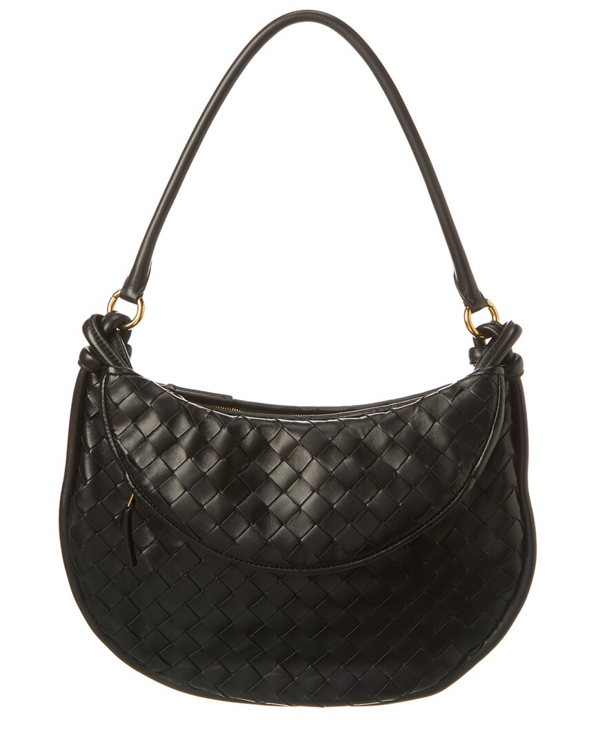 Bottega Veneta Medium Gemelli Intrecciato Shoulder Bag In Black