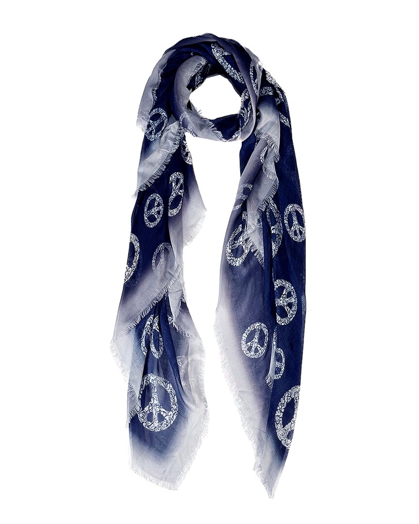 Blue Pacific Peace Silk-blend Scarf