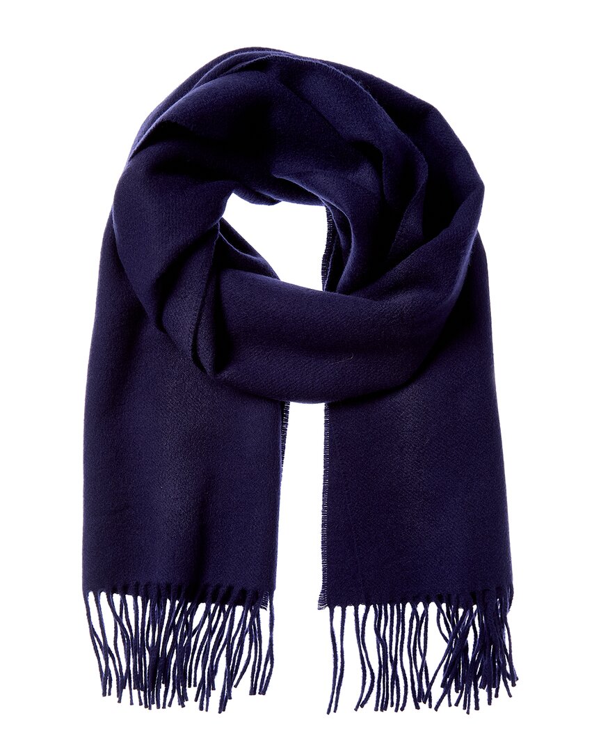 Vince Double-face Solid Cashmere Scarf In Blue