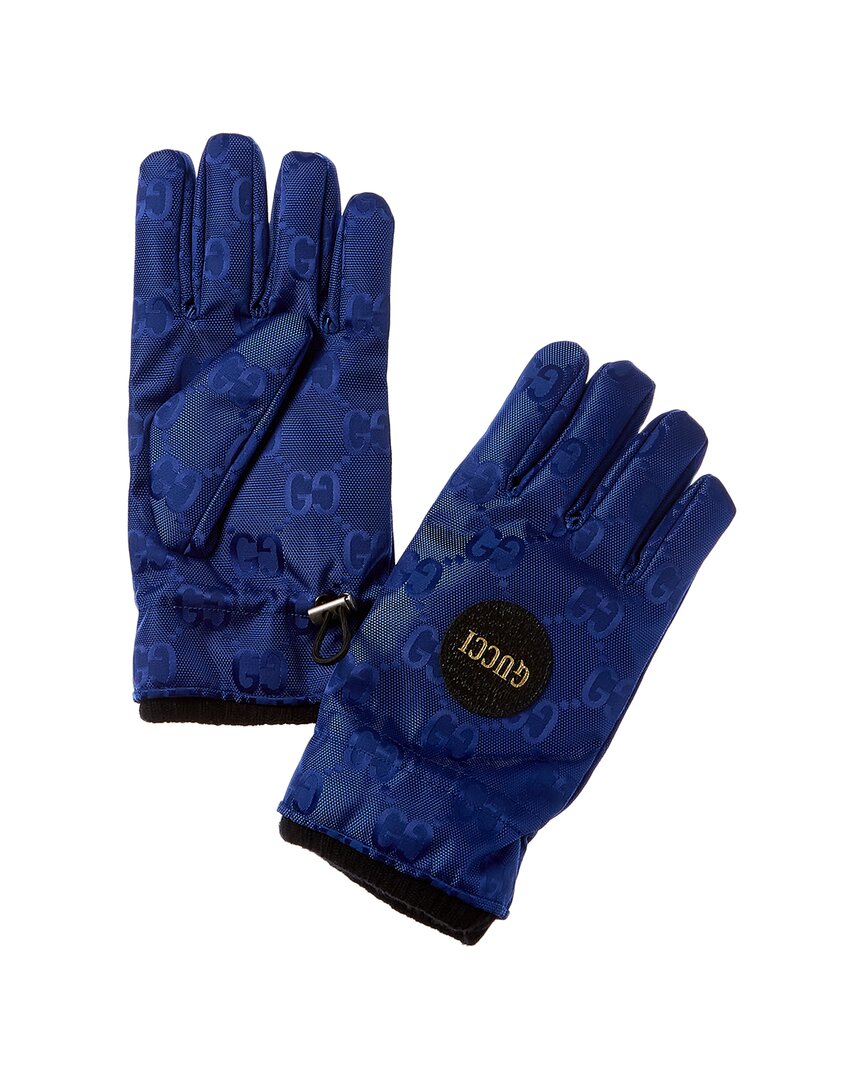 Gucci Off The Grid Cashmere-lined Gloves In Blue