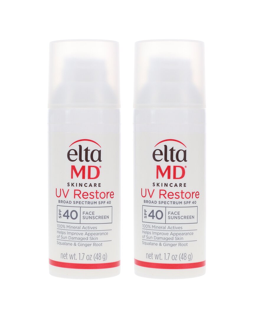 Eltamd Uv Restore Broad Spectrum Spf 40 Face Sunscreen 1.7oz 2 Pack In Transparent