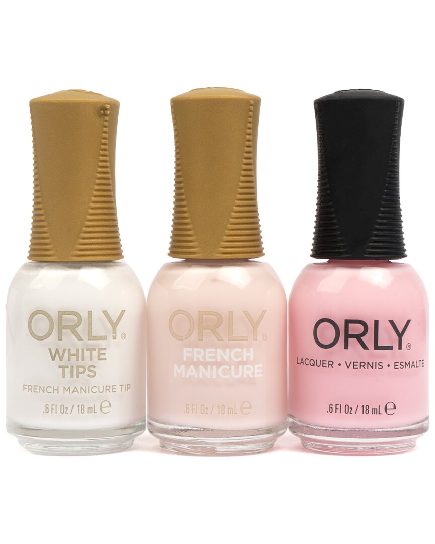 Orly 3pc Nail Polish Set: White Tips, Pink Nude, Confetti In Multi