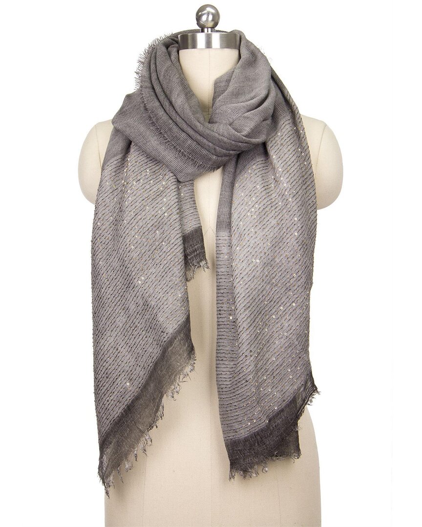 Saachi Lenox Shimmering Scarf In Gray