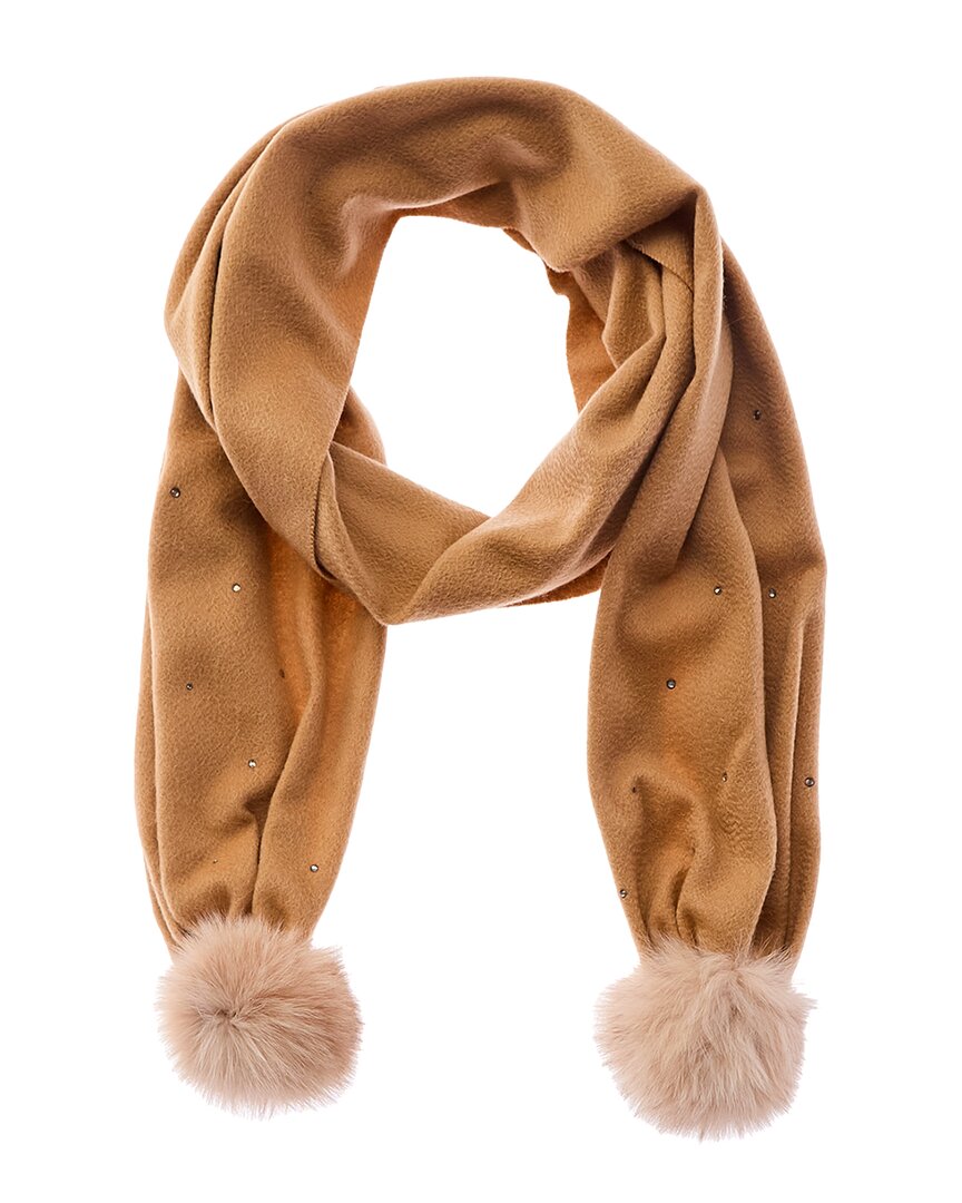 Portolano Stones Cashmere Scarf In Brown