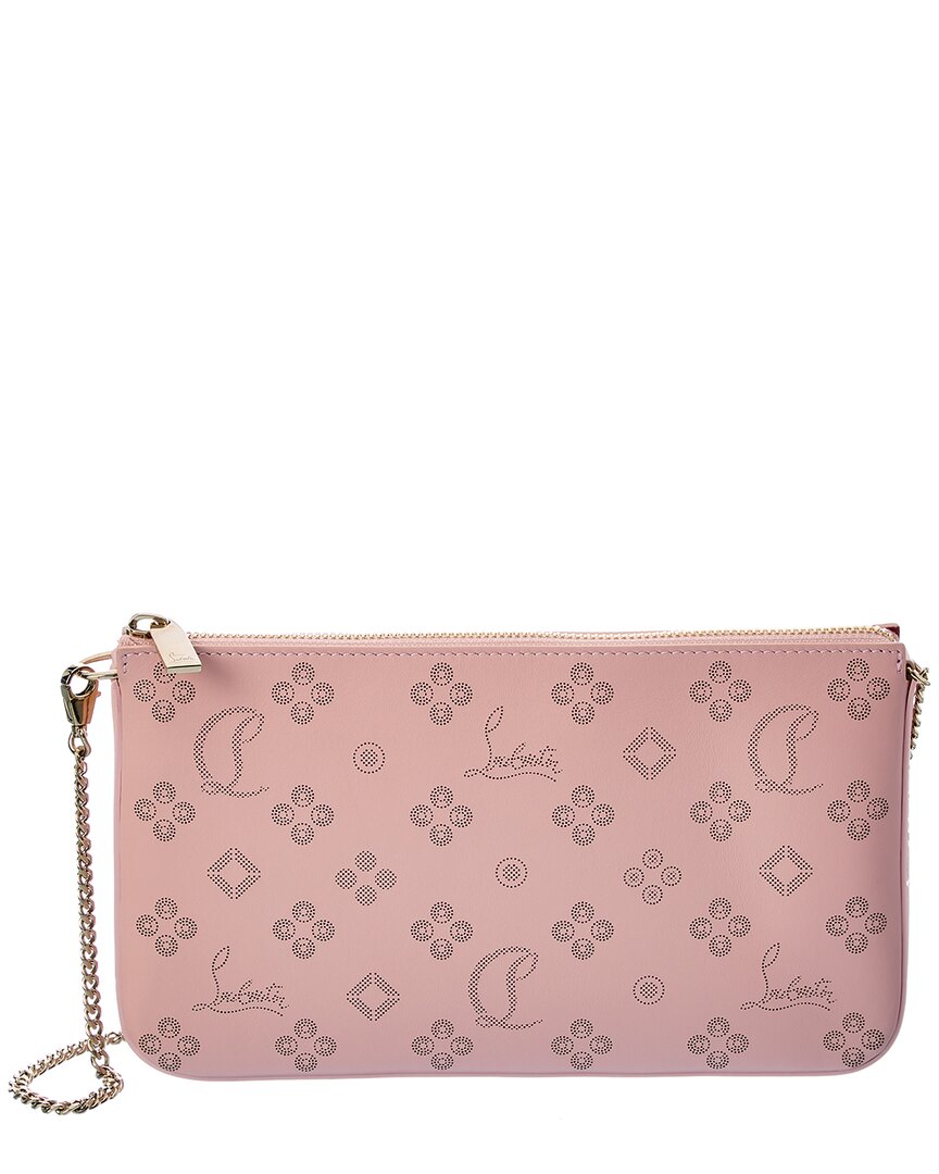Christian Louboutin Loubila Leather Pouch In Pink