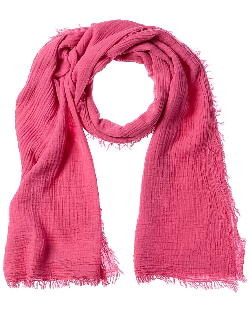 Saachi Solid Fringed Scarf In Pink