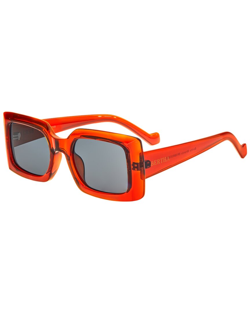 Bertha Ladies Orange Rectangular Sunglasses Brsbr053c5