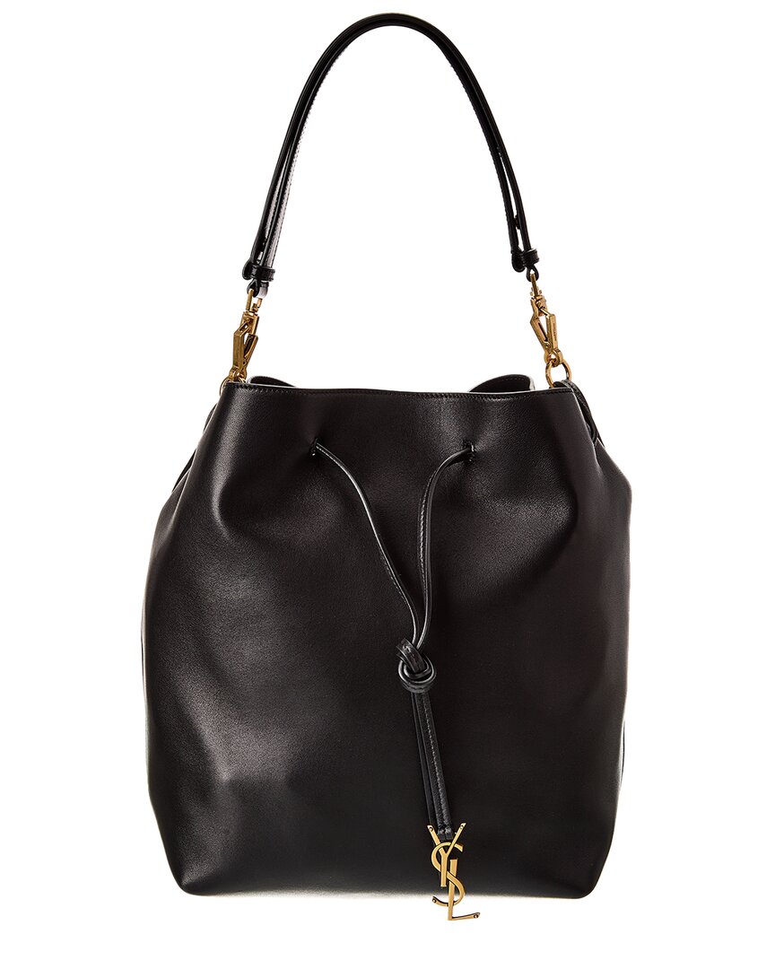 Saint Laurent Paris Vii Leather Hobo Bag In Black