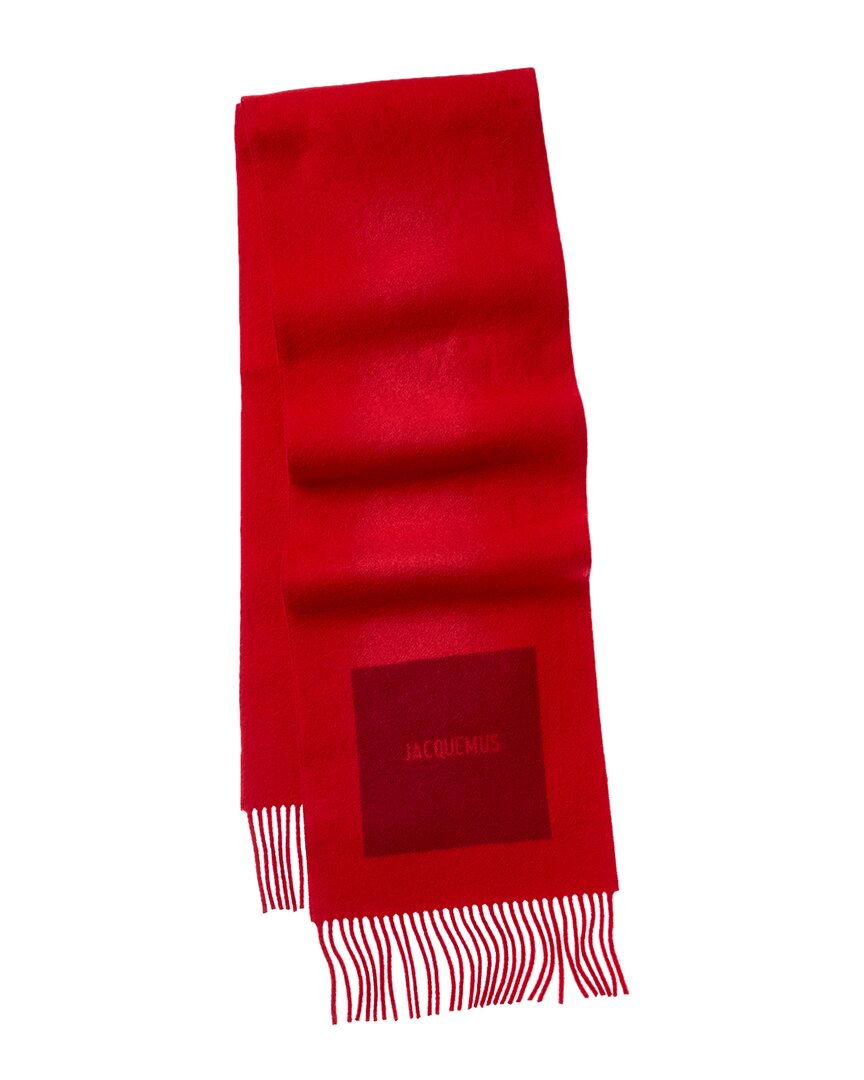 Jacquemus The Rond Carre Wool Scarf In Red