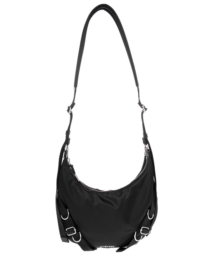 Shop Givenchy Voyou Leather-trim Crossbody In Black