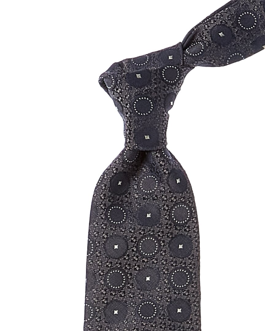 Brunello Cucinelli Blue Circles Silk Tie
