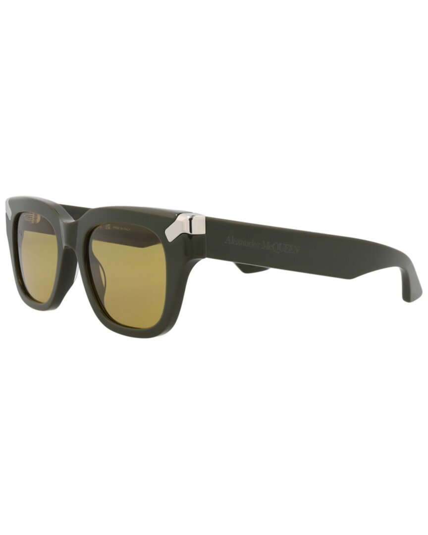 Alexander Mcqueen Mcqueen 51mm Rectangular Sunglasses In Green
