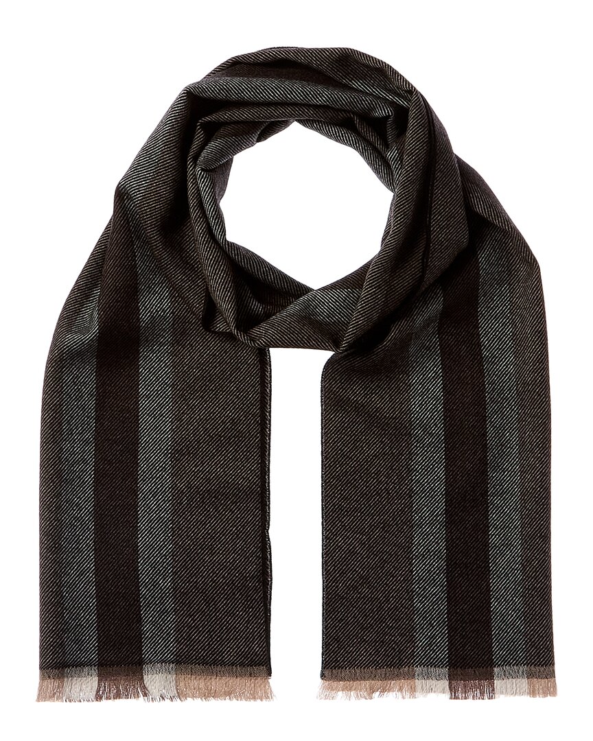 Gucci Gg Wool Scarf In Brown