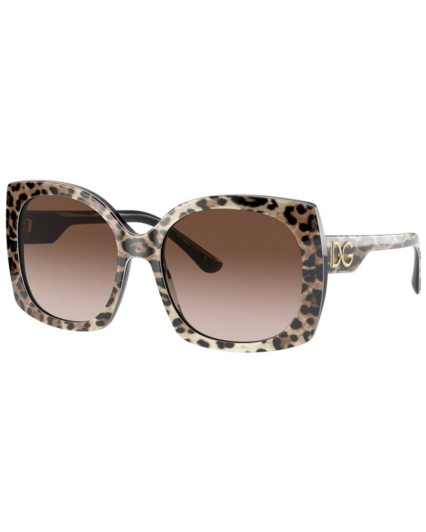Dolce & Gabbana Dolce And Gabbana Brown Gradient Dark Brown Square Ladies Sunglasses Dg4385f 316313 58 In Brown