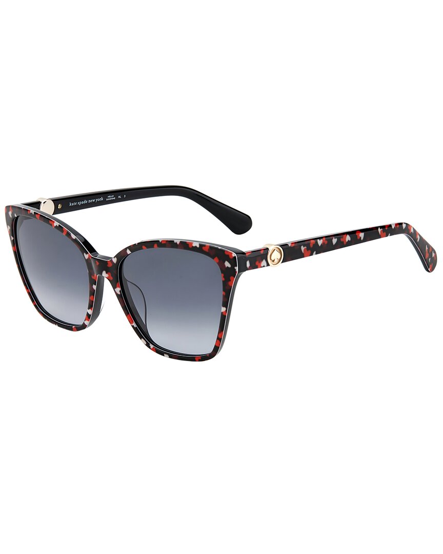 Kate Spade Cat-eye Sunglasses With Heart Motif In Black