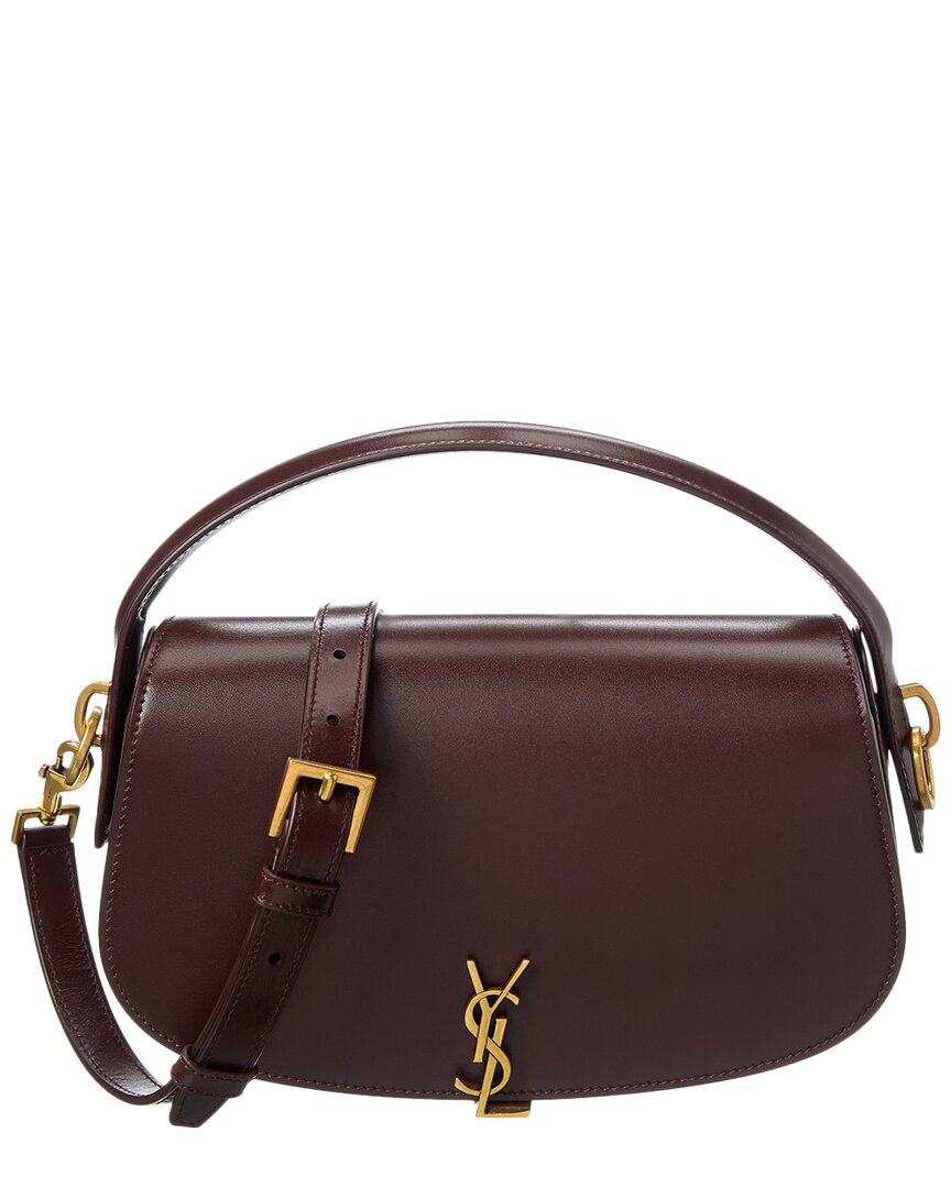 Saint Laurent Voltaire Box Leather Shoulder Bag In Brown