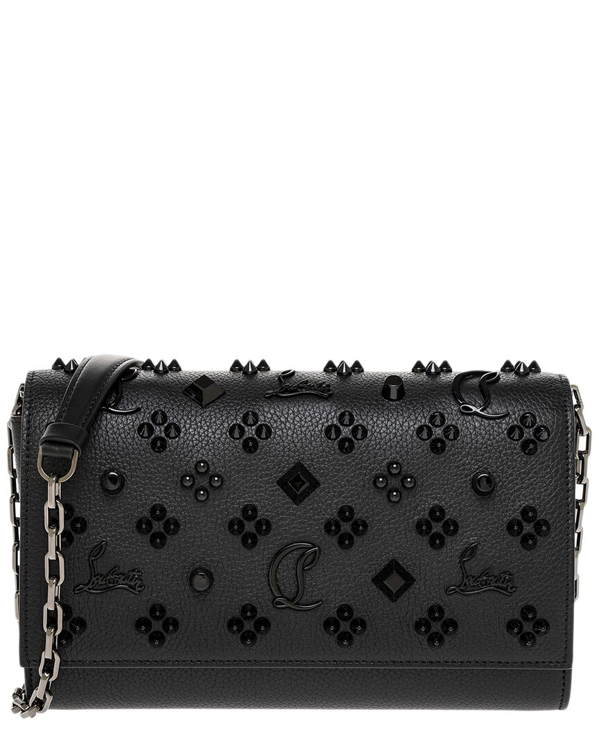 Christian Louboutin Paloma Leather Wallet On Chain In Black