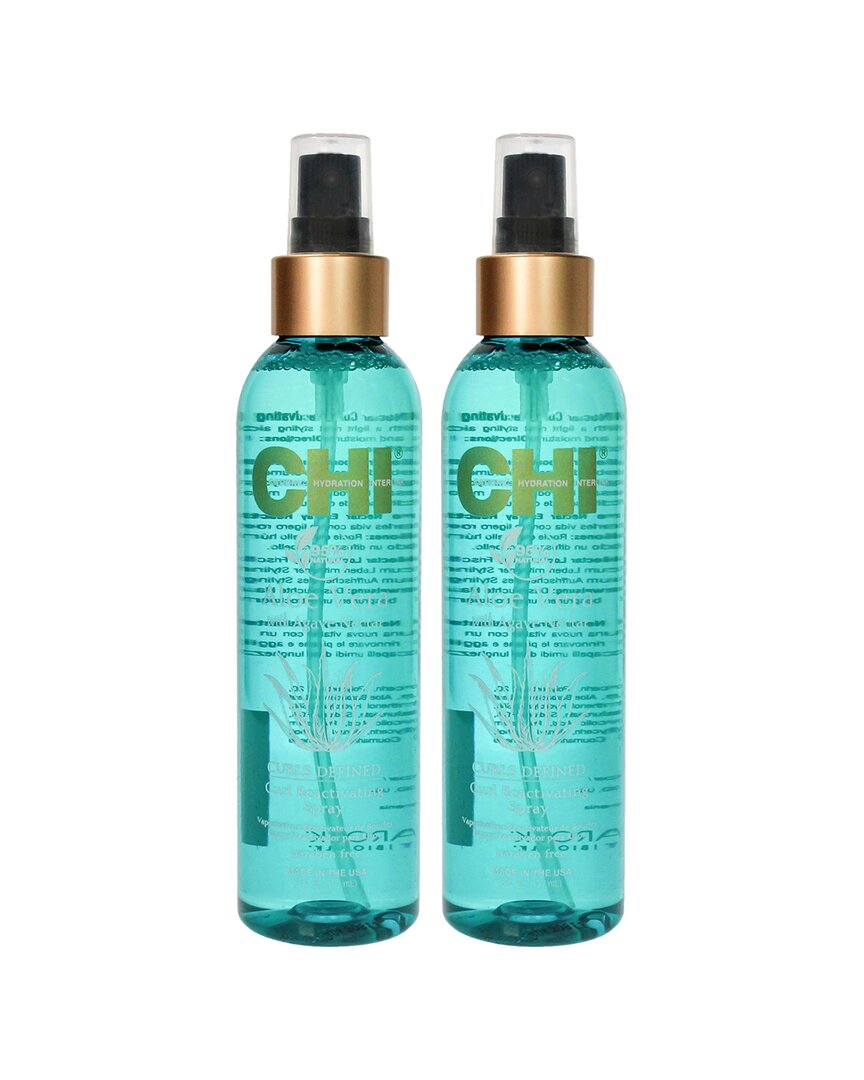 Chi Unisex 6oz Aloe Vera Curl Reactivating Spray - Pack Of 2 In Blue