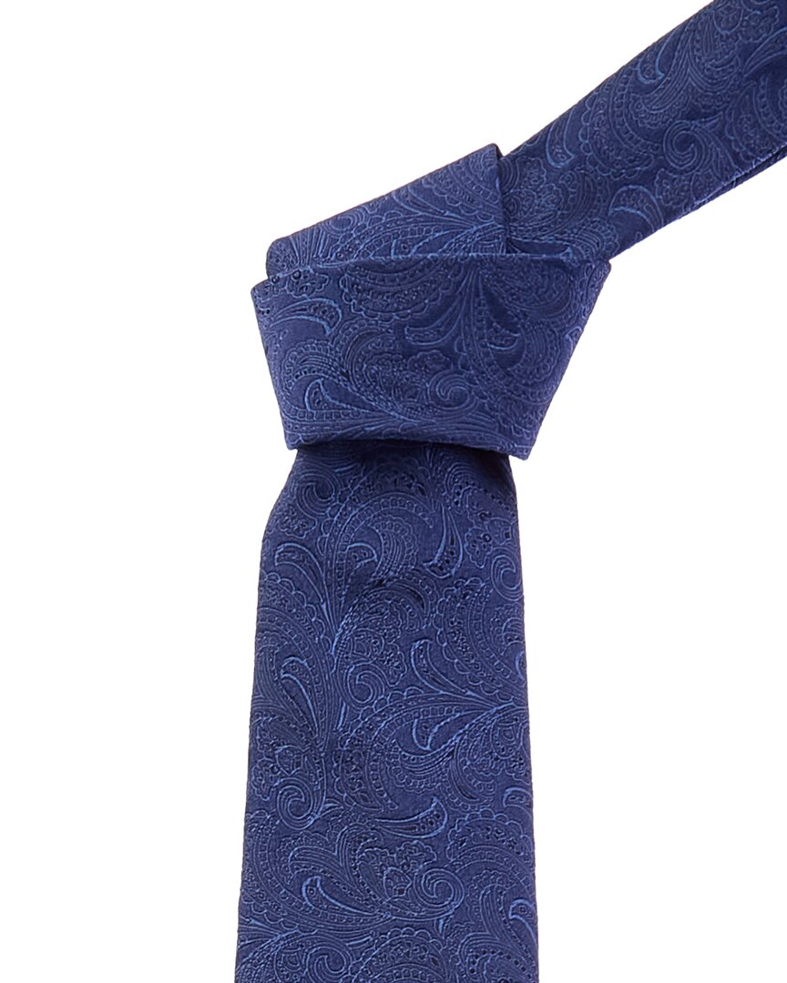 Brunello Cucinelli Print Silk Tie In Blue