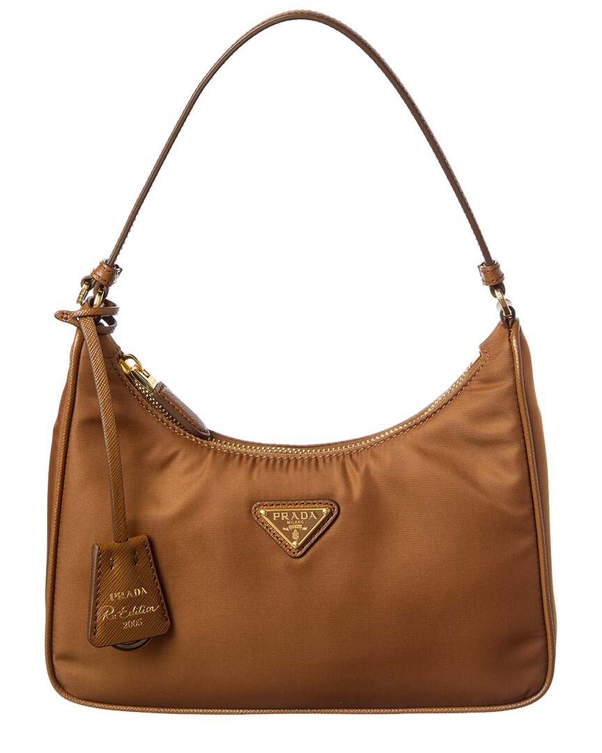 Prada Re-edition 2005 Re-nylon & Saffiano Leather Mini Bag In Brown