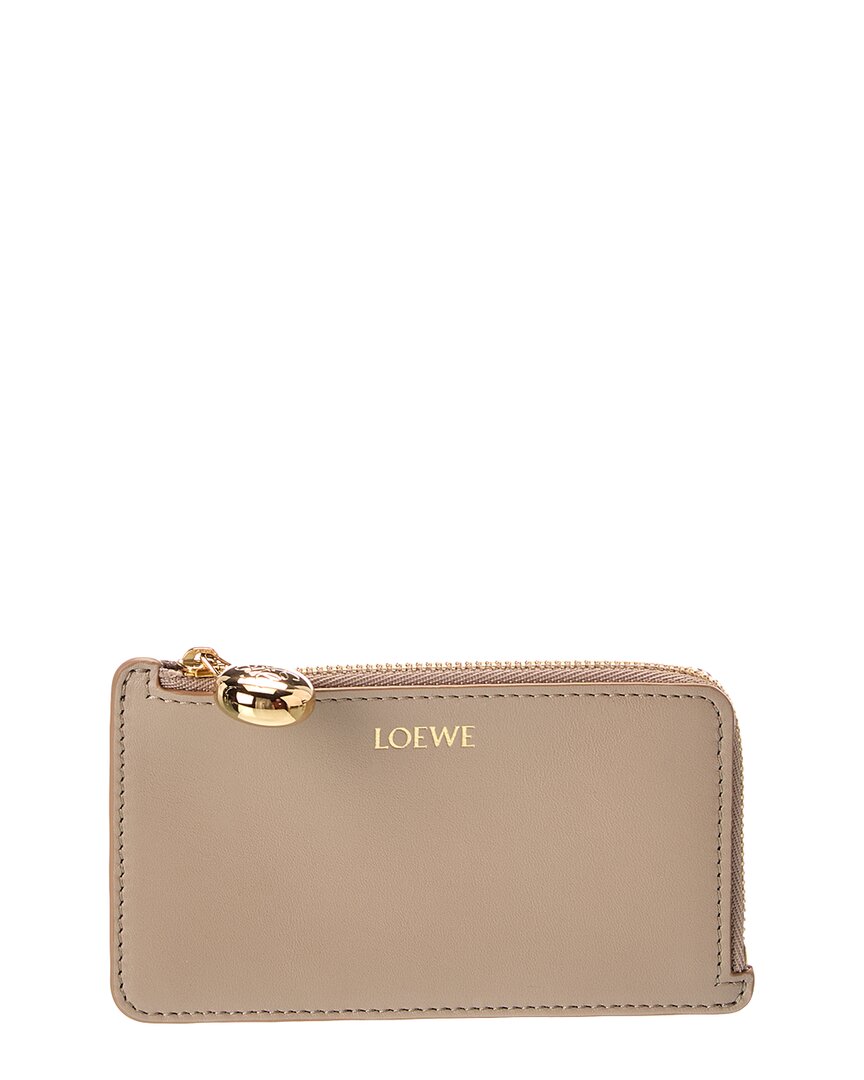 Loewe Pebble Coin Leather Card Holder In Brown