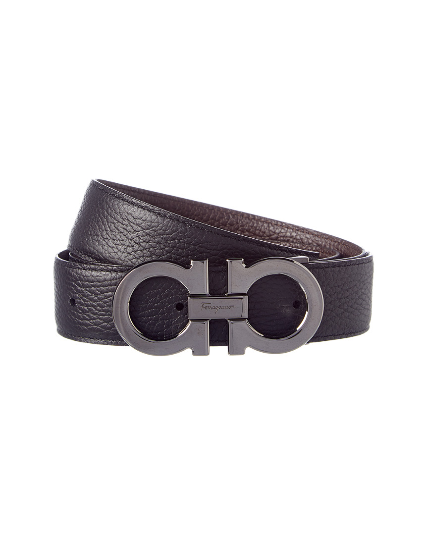 Ferragamo Reversible & Adjustable Double Gancio Buckle Leather Belt