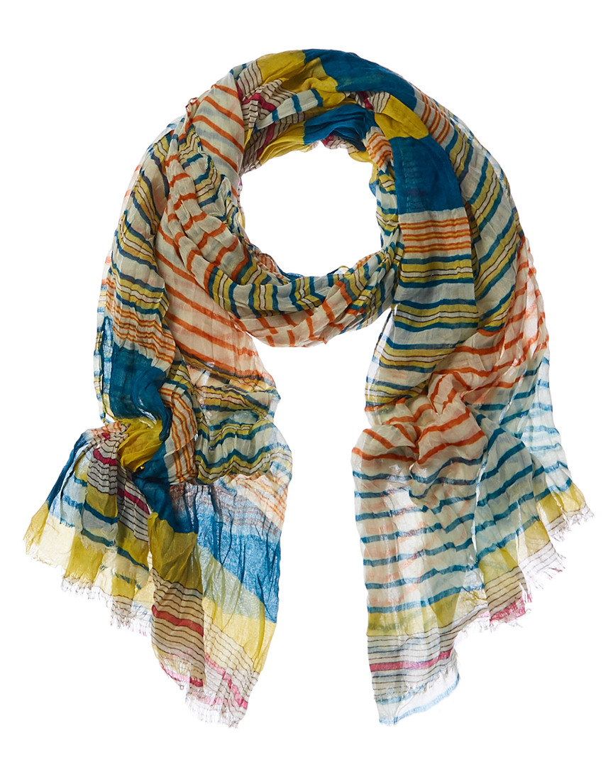 Blue Pacific Starburst Stripe Scarf In Multi