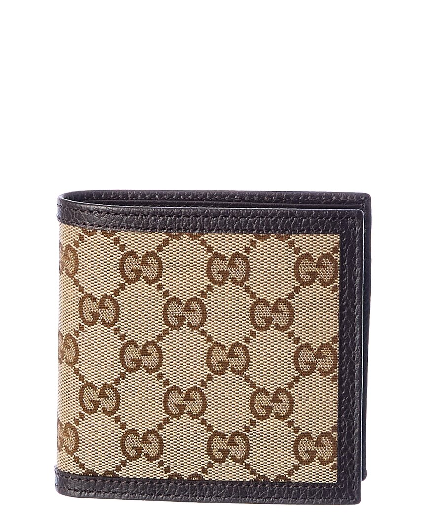 Gucci Original Gg Canvas & Leather Wallet In Brown