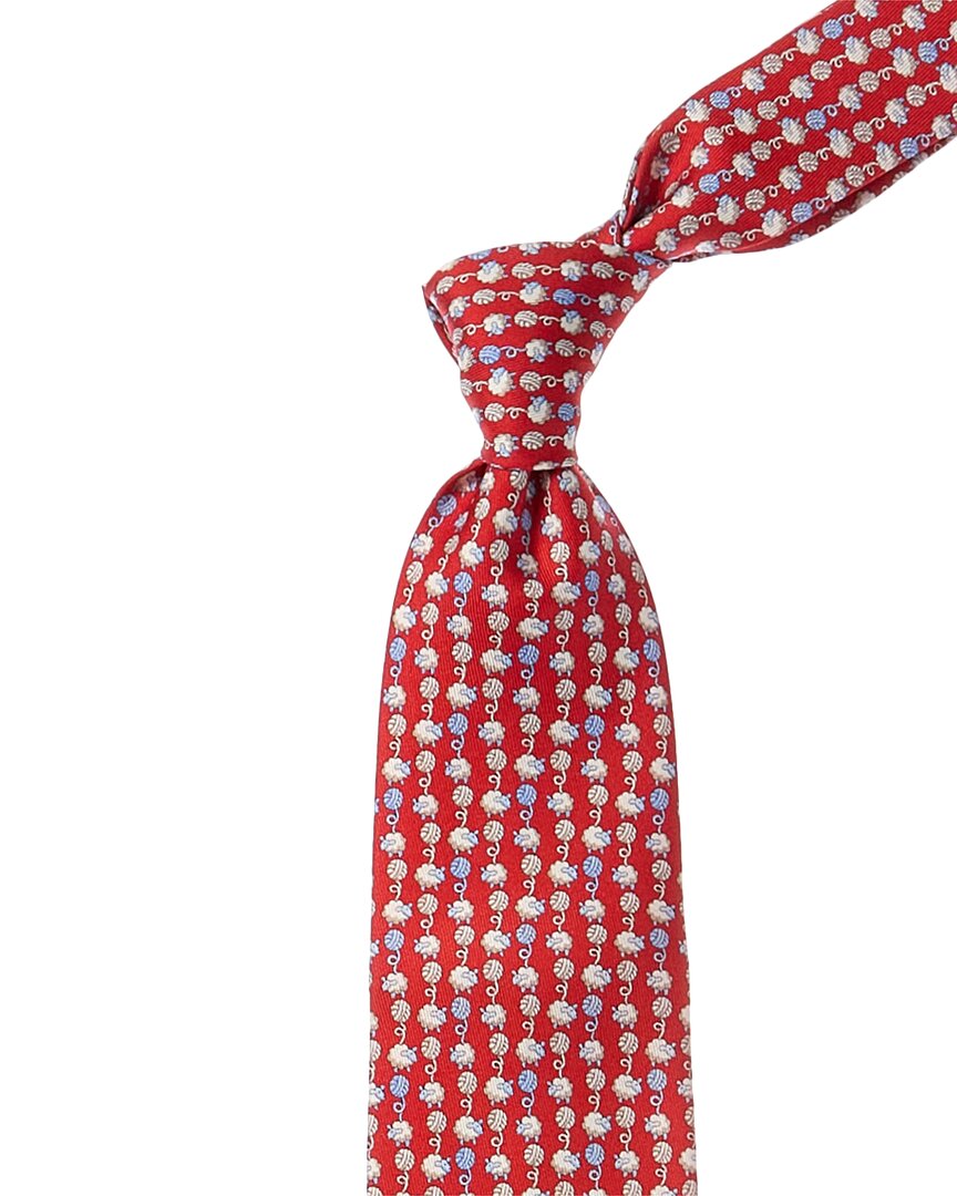 Ferragamo Red Sheep Silk Tie