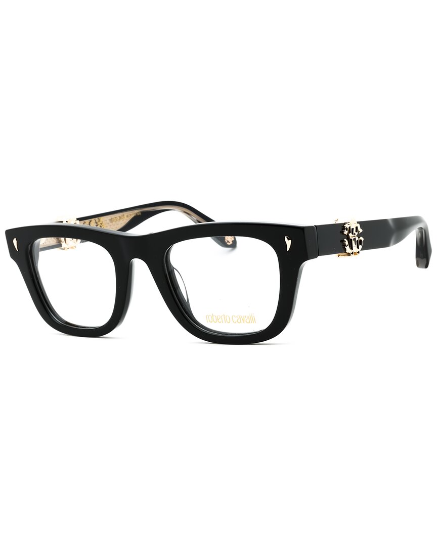 Roberto Cavalli Ladies Black Rectangular Eyeglass Frames Vrc052 In Pink