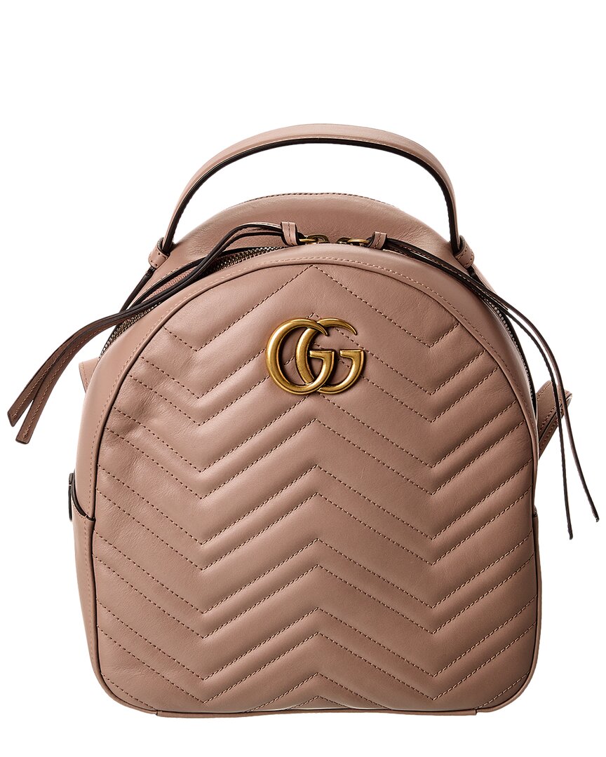 Gucci Gg Marmont Matelasse Leather Backpack In Pink
