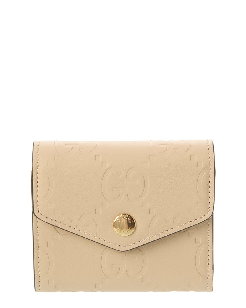 Gucci Gg Medium Leather Wallet In Neutral