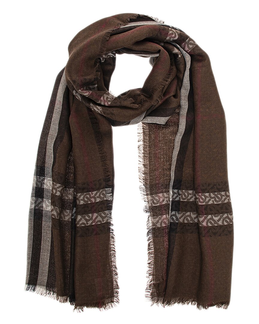 BURBERRY BURBERRY GIANT CHECK WOOL & SILK-BLEND SCARF 
