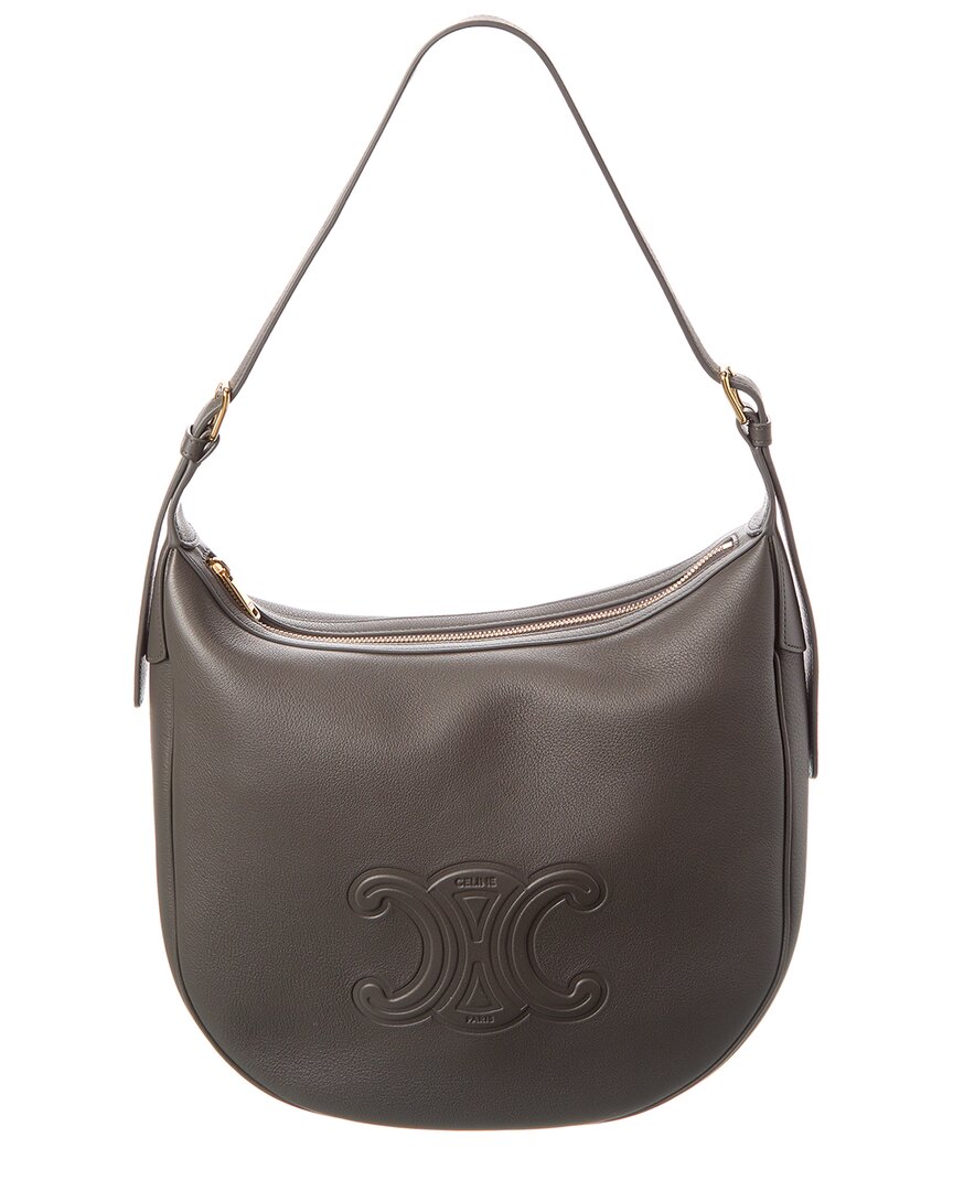 CELINE Heloise Triomphe Medium Leather Hobo Bag