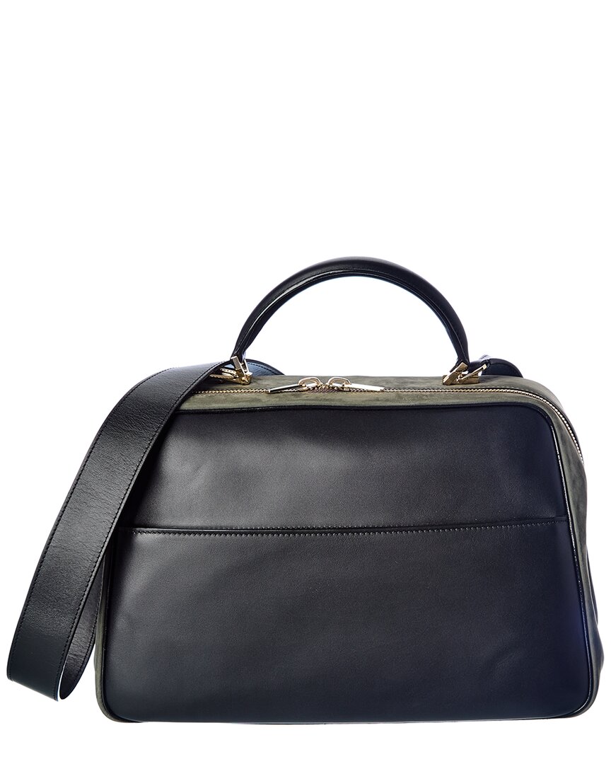 Valextra Serie S Large Leather Satchel In Green ModeSens