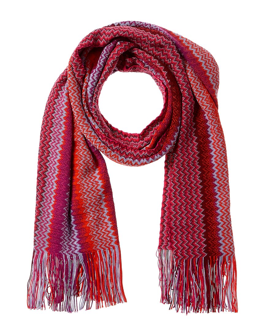 Shop Missoni Wool-blend Scarf In Pink