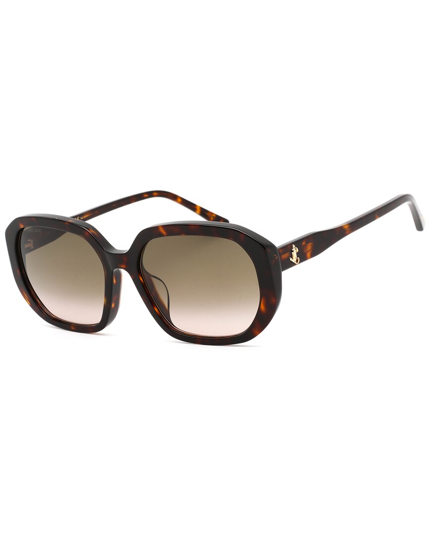 Shop Jimmy Choo Women's Karly/f/s 57mm Sunglasses In Brown